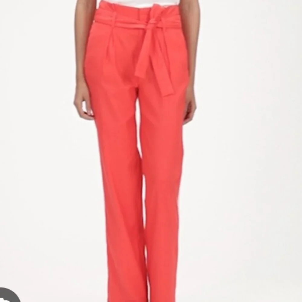 Banana Republic High-Rise Wide-Leg Linen-Cotton Pant Size 12